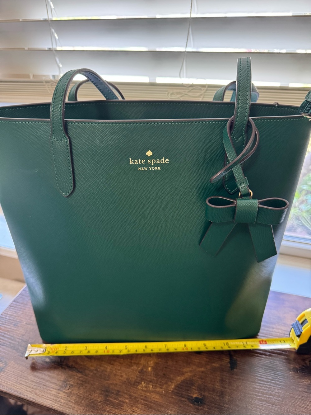 Kate Spade Green Saffiano Leather Bow Tote Bag